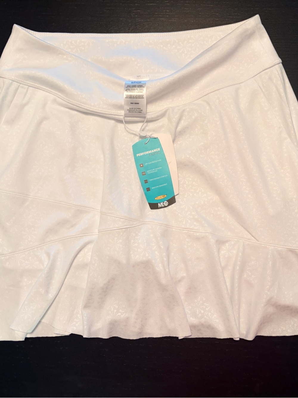 Greg Norman Collection White Performance Ruffle Skirt